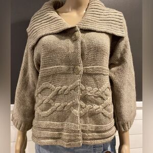 Valerie Bertinelli Cozy Knit Cardigan with Button Closure size M